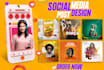 do 30 social media post design, carousel posts, banner ads design