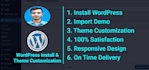 install wordpress, theme customization and demo import, redesign, copy website