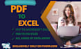 convert pdf to excel quickly
