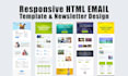 design HTML email template, mailchimp template, HTML newsletter, email signature