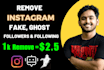 remove instagram fake, bots, and ghost followers