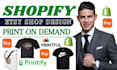 do shopify etsy store print on demand, printiful, printify, gelato, shopify rede