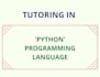 teach you python programming