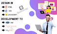 create web design with html CSS bootstrap and javascript to font end developer