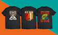 do custom vintage t shirts and typography design