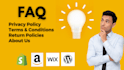 craft faq privacy policy and refund policy page for your ecommerce store