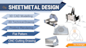 do 3d sheetmetal modelling  and 2d drawing dxf dwg