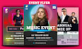 design concert flyer, music club, dj, night club flyer,bold neat party flyer