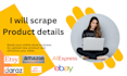 scrape the product data from amazon, ebay, etsy, anyother ecommerce site