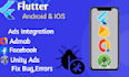 ads integrations facebook, admob, and unity ads and fix bug