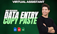 do data entry, targeted lead generation, copy paste, and web research