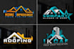 do home renovation, remodeling, roofing, handyman logo