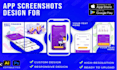 design mobile app screenshots for IOS android app
