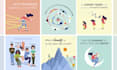 design hand drawn illustrated posts in modern flat style
