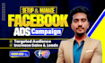 setup and manage facebook ads campaign for sales and leads, meta ads manager