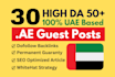 write and publish 30 uae guest posts on 50 da websites