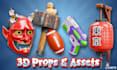 create realistic and stylized 3d assets or props for games, ads, etc