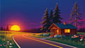 make pixel art background pixel scenery and landscape