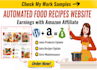 build a profitable food recipe website with automated content creation