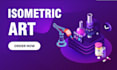create a flat vector and isometric illustration for web and apps
