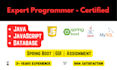 do java javascript programming tasks sql mysql database projects