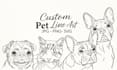 create a custom pet portrait in fine line art, jpg png svg