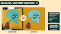 vector tracing, redrawing, converting sketch to vector