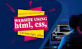 design a responsive website with html, css, javascript, php