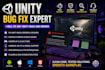fix unity bugs, errors and crashes
