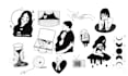 draw custom black and white hand drawn line art illustration