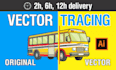 covert any vectorize image or logo into vector tracing