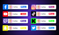 do twitch kick tiktok youtube facebook threads x follow button popup animation