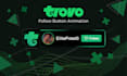 do trovo twitch kick tiktok youtube facebook dark follow button popup animation