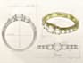 do jewelry design sketch and technical drawing