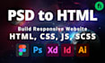 do psd to html conversion with html, css, js responsive