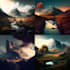 create a unique landscape art design via midjourney