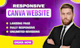 create stunning canva website, canva landing page, canva business website