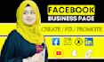 create, fix, setup your facebook business page
