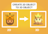 create from 2d to 3d object with blender