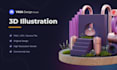 create 3d illustration for interface website or mobile app
