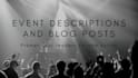 write descriptions and articles for your event pages