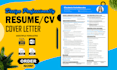 design creative professional modern resume, be your cv maker and resume builder