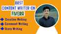 do creative writing, comment writing and blog writing