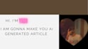 make a ai generated article