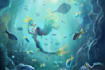 create premium mermaid illustration in fantasy style, exclusive no ai