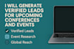generate verified leads for upcoming conferences and events