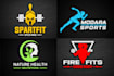 design sports, gym, fitness, health and clothing brand logo