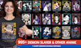 995 demon slayer and other anime tshirt design bundle