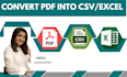 convert PDF into CSV or excel