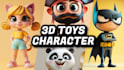 design 3d cute cartoon character modeling for mascot, printing, animation, game